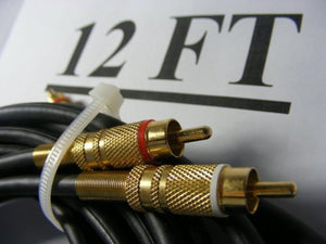 QUALITY GOLD HEAVY GAUGE RCA INTERCONNECT 12FT 4M CABLE INTERCONNECT