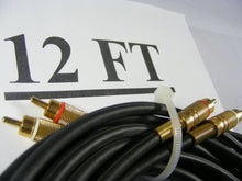 Load image into Gallery viewer, QUALITY GOLD HEAVY GAUGE RCA INTERCONNECT 12FT 4M CABLE INTERCONNECT