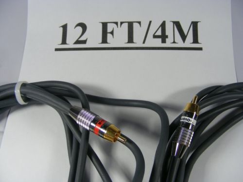 QUALITY HEAVY GAUGE GOLD RCA AUDIO HOME THEATER SIGNAL FLOW CABLES 12FT 4M